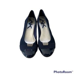 Anne Klein Sport Wedge Navy Blue Shoes Size 7.5